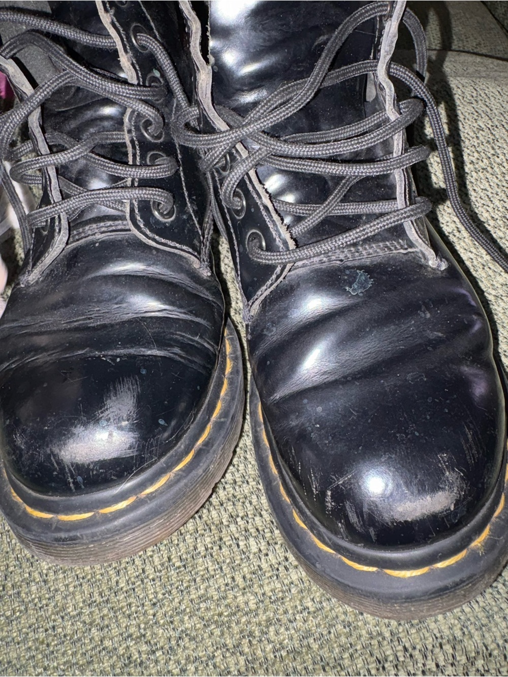 Black womens Lace-Up Leather Boots